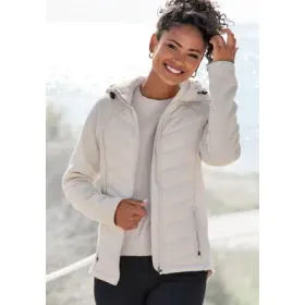 Vivance Steppjacke mit Kapuze mit Strickfleece-Ärmeln Vivance Steppjacke mit Kapuze mit Strickfleece-Ärmeln