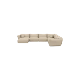 7-Sitzer Design Echtleder Panorama-Sofa „Mareno XXL“ Echtleder Beige BLOOMINGLOFT Collection 7-Sitzer Design Echtleder Panorama-Sofa „Mareno XXL“ Echtleder Beige BLOOMINGLOFT Collection