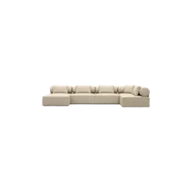 6-Sitzer Design Echtleder Panorama-Sofa „Valora XL“ Echtleder Beige BLOOMINGLOFT Collection 6-Sitzer Design Echtleder Panorama-Sofa „Valora XL“ Echtleder Beige BLOOMINGLOFT Collection