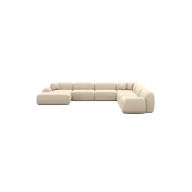 7-Sitzer Design Echtleder Panorama-Sofa „Lumera XXL“ Echtleder Beige BLOOMINGLOFT Collection 7-Sitzer Design Echtleder Panorama-Sofa „Lumera XXL“ Echtleder Beige BLOOMINGLOFT Collection