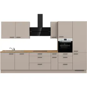 Komplette Küche mit Elektrogeräten MODUSET EASYTOUCH PREMIUM Sand ultramatt 60x360cm