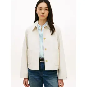 Tommy Hilfiger Kurzjacke "COTTON SHORT JACKET" mit aufgesetzten Taschen, Relaxed Fit