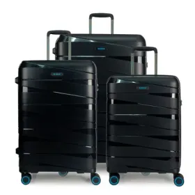 Ted Luggage - 3er Kofferset Schwarz
