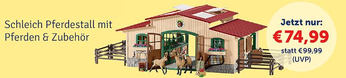 Schleich Pferdestall mit Pferden und Zubehör jetzt nur 74,99€ bei myToys