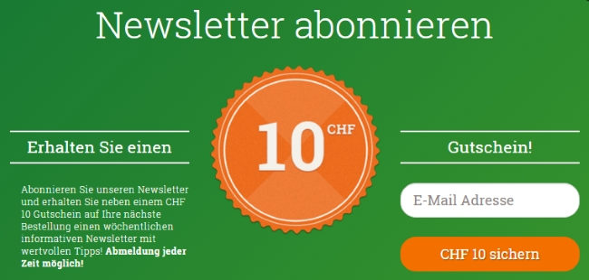 Farmy Newsletter anonnieren und CHF 10.- Gutschein erhalten