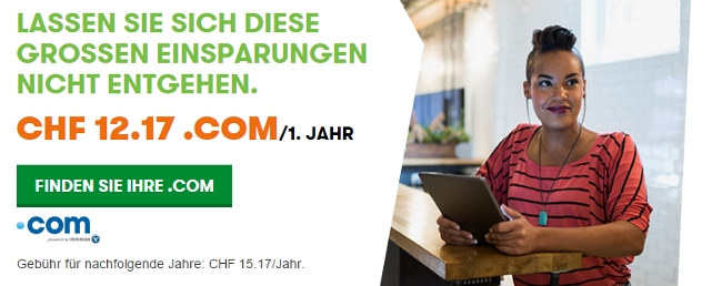 GoDaddy .com Domains CHF 12.17- pro Jahr