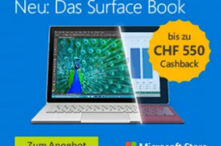 Microsoft Surface Book bis yu CHF 550.- Cashback