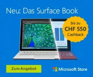 Microsoft Surface Book bis yu CHF 550.- Cashback