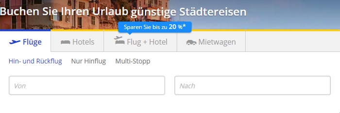 20% Rabatt bei eDreams