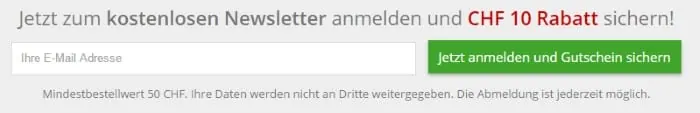 Gonser Newsletter anmelden und CHF 10.- Rabatt sichern