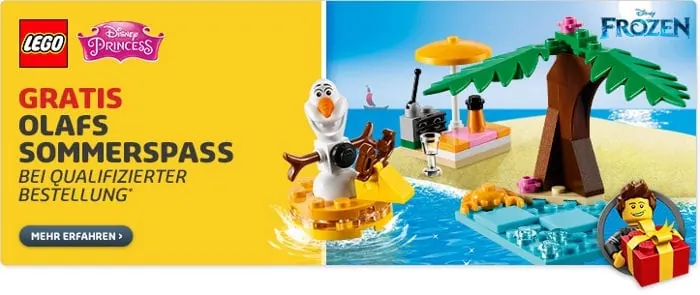 Le pass d'été d'Olaf est offert sur LEGO