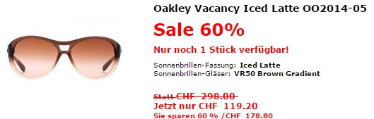 Oakley 60% Sale bei okontakt.ch