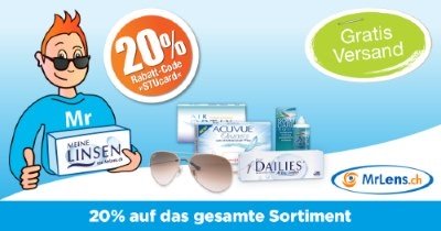 MrLens 20% Rabatt & Gratis Versand