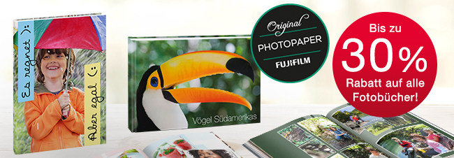 Bis zu 30% Rabatt auf alle Fotobücher