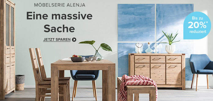 Eine massive Sache: Möbelserie Alenja bis zu 20% reduziert bei home24