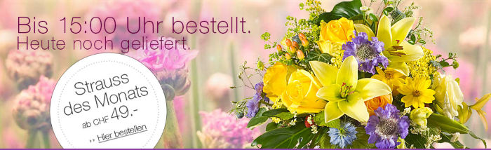 Expressversand und Strauss des Monats bei Fleurop