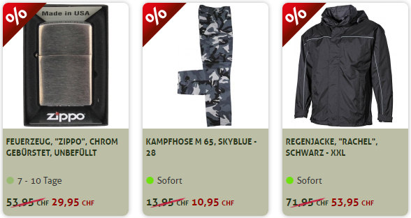 Militärshop Aktion