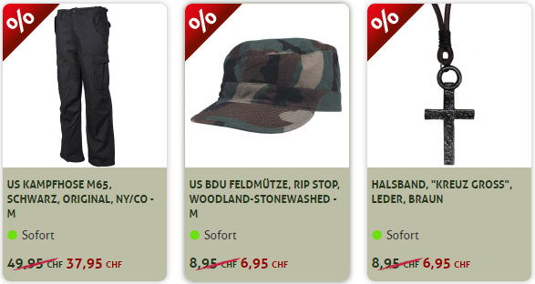 Militärshop Rabatte