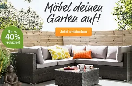 Möbel deinen Garten auf: 40% Rabatt bei home24