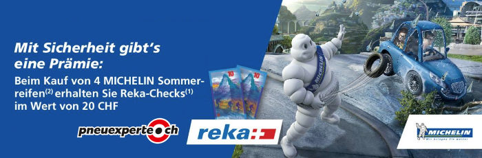 Pneuexperte Prämie: Reka Checks im Wert von CHF 20.-