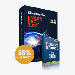 55% Rabatt auf Family Pack 2016 + Finanzschutz bei Bitdefender