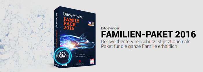 Bitdefender Familien-Paket 2016 mit 20% Rabatt