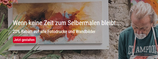 Wenn Keine Zeit zum Selbermalen bleibt: 20% Rabatt bei FotoCharly