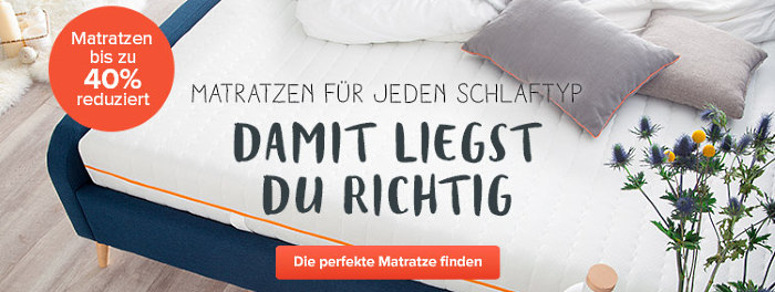 Damit liegst Du richtig - Matratzen bis zu 40% reduziert bei home24