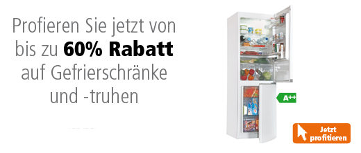 60% Rabatt auf Gefrierschränke und Gefriertruhen bei Fust