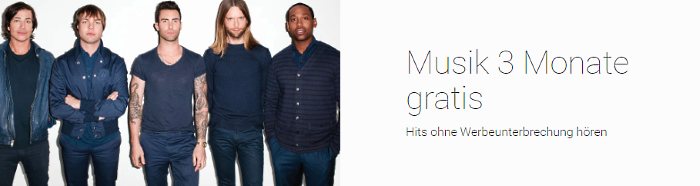 Musik bei Google Play - 3 Monate gratis