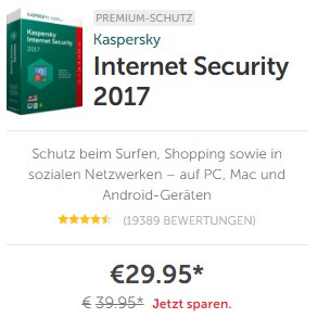 Kaspersky Internet Security Rabatt