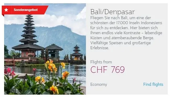 Qatar Airways Aktion - Bali ab CHF 769.-