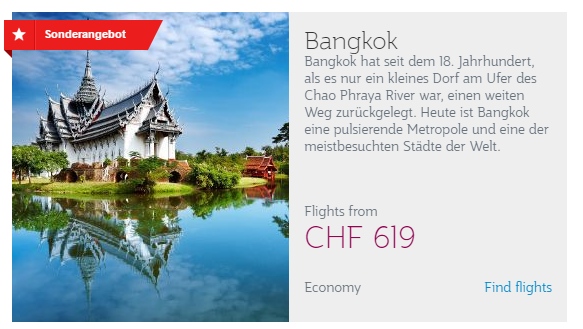 Qatar Airways Aktion - Bangkok ab CHF 619.-