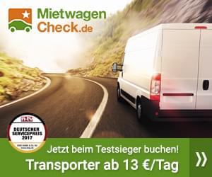 Transporter buchen ab 13€/Tag bei mietwagen-check.de