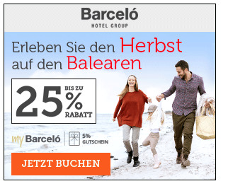 25% Rabatt bei Barcelo Hotels & Resorts