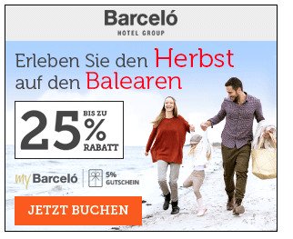 25% Rabatt bei Barcelo Hotels & Resorts