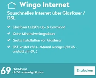 Wingo Internet pour seulement 69 CHF
