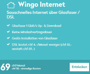 Wingo Internet für nur CHF 69.-