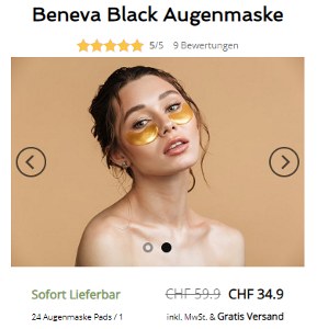 Beneva Black Augenmaske reduziert im Sale