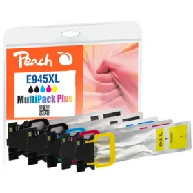 Peach E945 XL 5 Druckerpatronen XL (2*bk, c/m/y) ersetzt Epson No. 945XL, T9451*2, T9452, T9453, T9454 für z.B. Epson WorkForce Pro WFC 5710 DWF