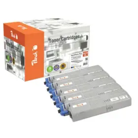 Peach O4648/49 5 Toner XL (2*bk, c/m/y) ersetzt OKI 46490608, 46490607, 46490606, 46490605 für z.B. OKI MC 573 DN, OKI C 532 DN, OKI C 542 DN