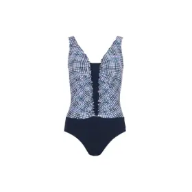 Basic Swimsuit Troja Badeanzug ohne Bügel ungefüttert in blau