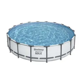 Bestway Steel Pro MAX Aufstellpool Kompl tt-Set mit Filterpumpe 549 x 122 cm - grau