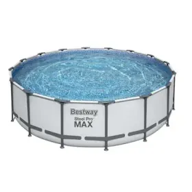 Bestway Steel Pro MAX Pool Komplett-Set 488 x 122 cm (rund) - grau