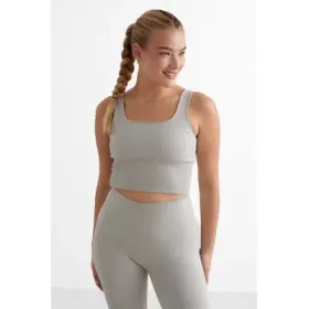 Aimn Seamless Sport-Bralette - Grey Melange L Damen